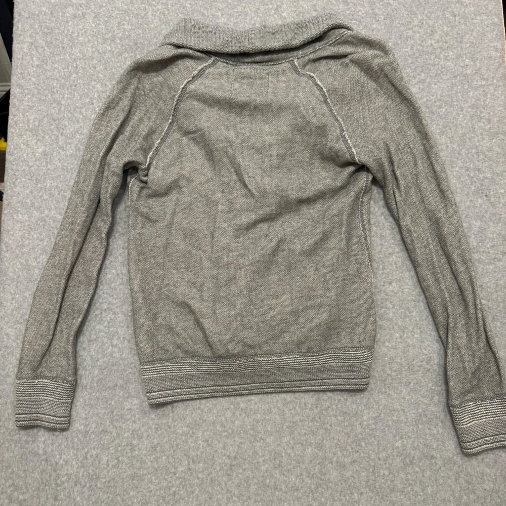 American Eagle Mens Shawl Collar Cardigan Gray Cotton French Terry Sweater M